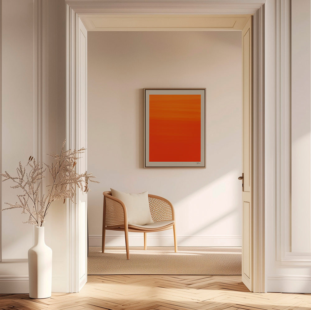 Abstract oranje horizon kunstwerk – Canvas1