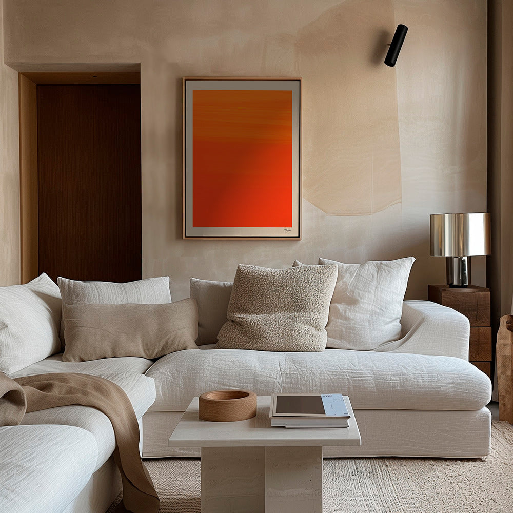 Abstract oranje horizon kunstwerk – Canvas2