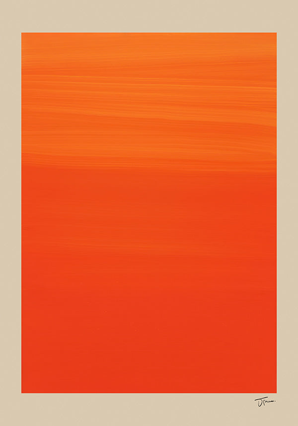 Abstract oranje horizon kunstwerk