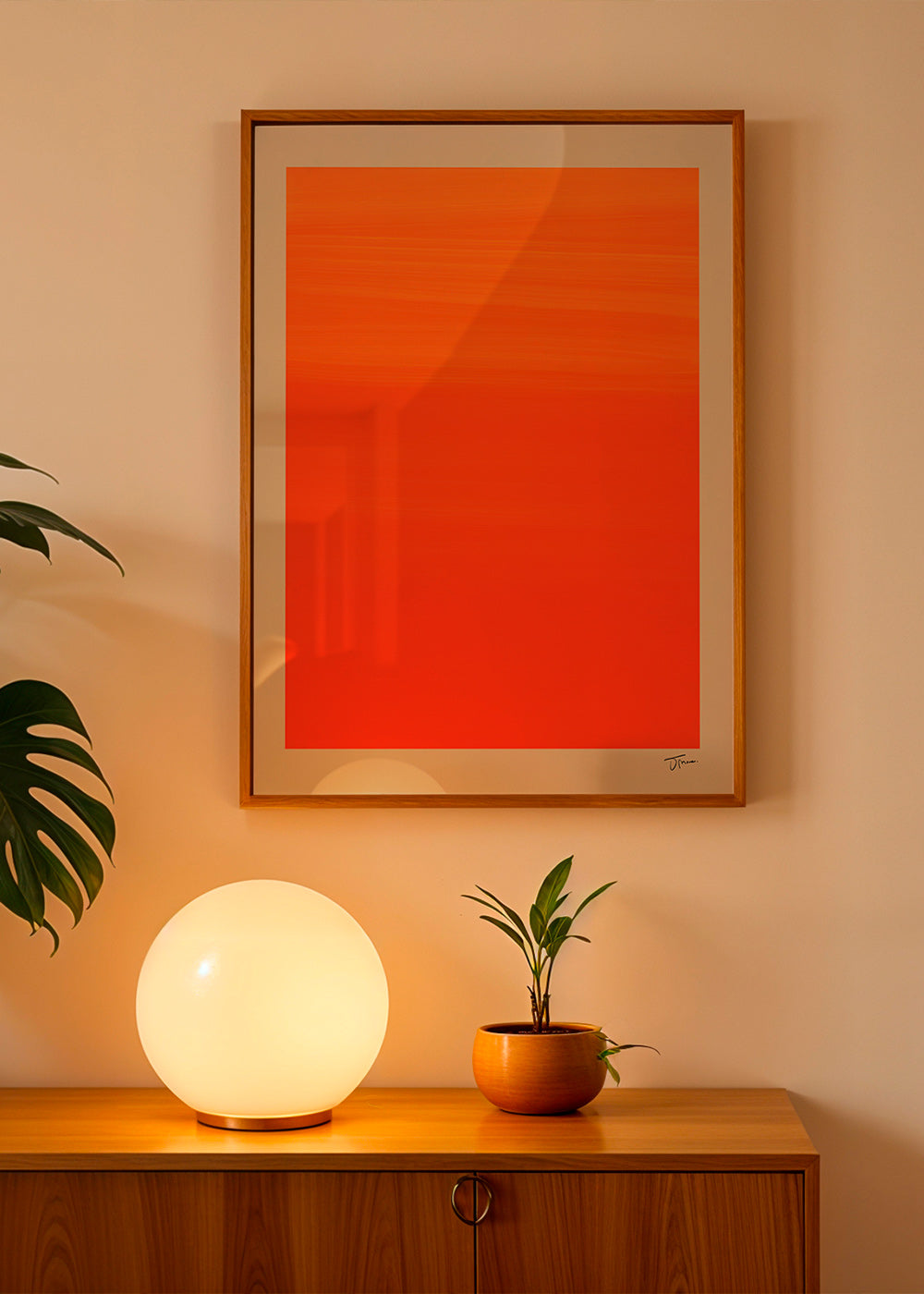 Abstract oranje horizon kunstwerk – Product3