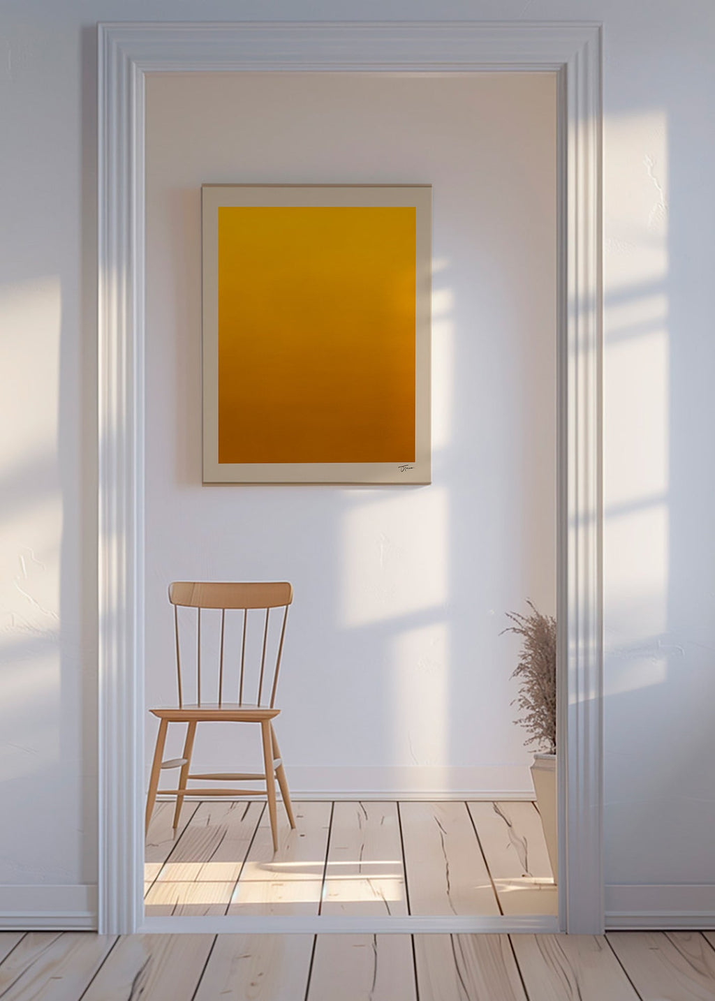 Minimalistisch goudverloop kunstwerk – Canvas