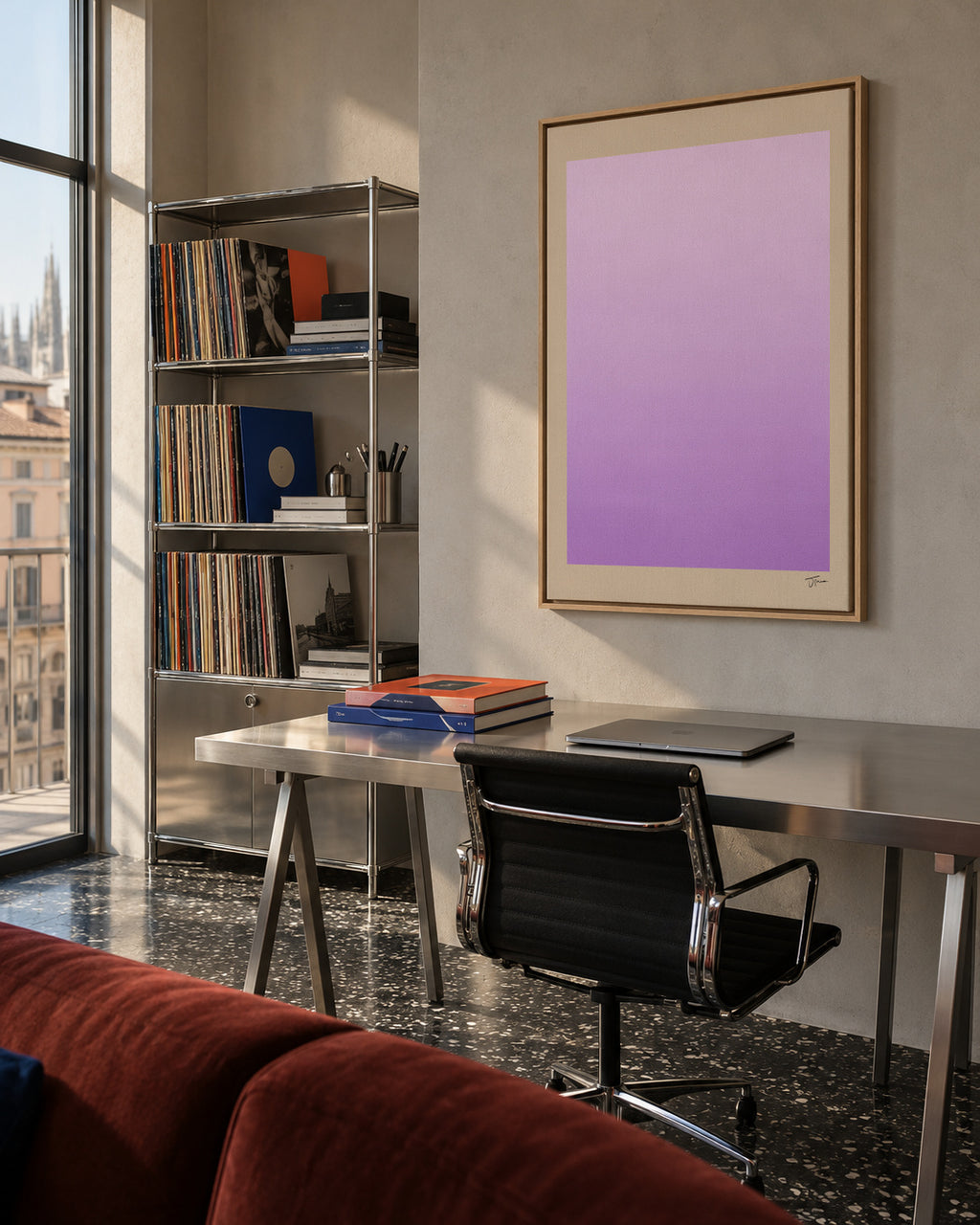 Lavender Haze - Framed canvas in an interior