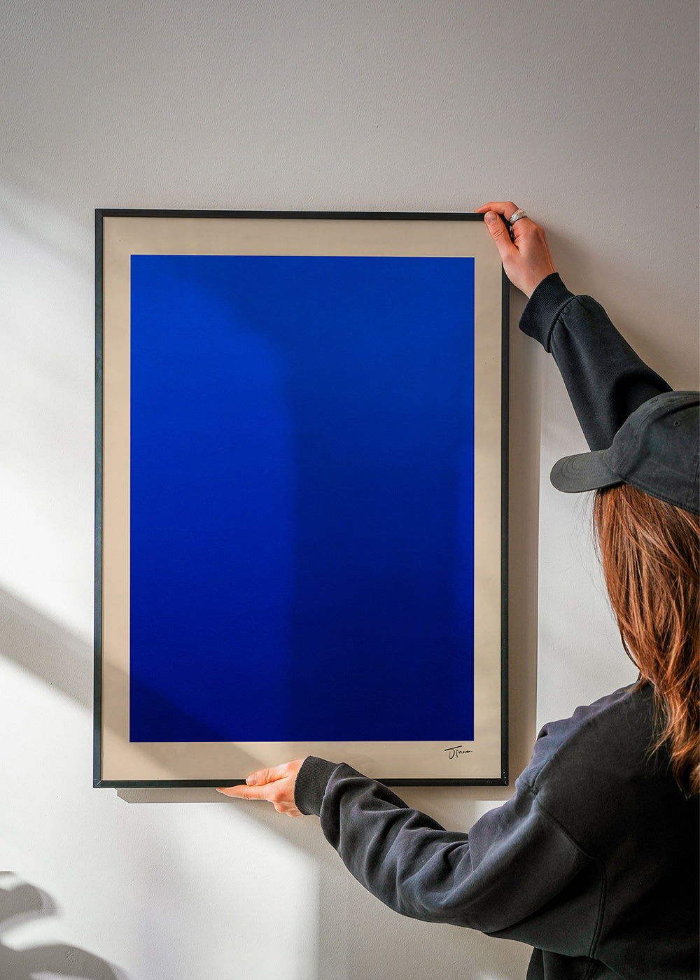 Abstract kunst blauw vlak met beige rand – Product2