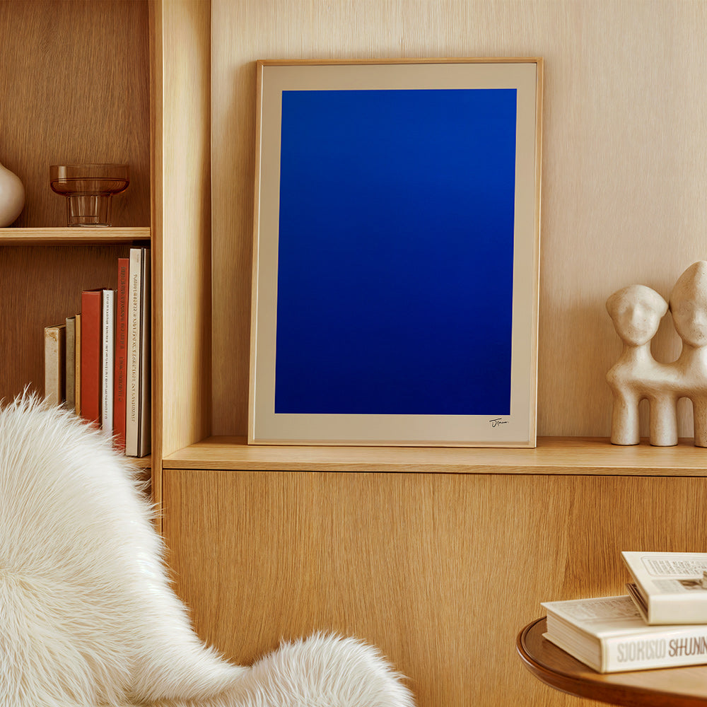 Abstract kunst blauw vlak met beige rand – Product3