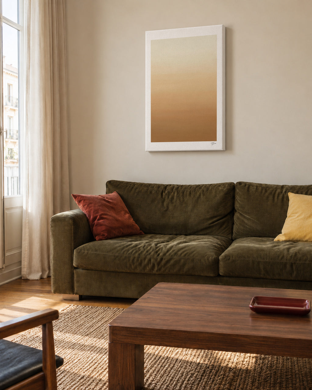 Desert Sand - Unframed canvas in an interior