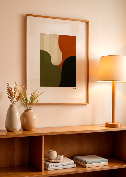 Minimalistische print met olijfvormen – Product1