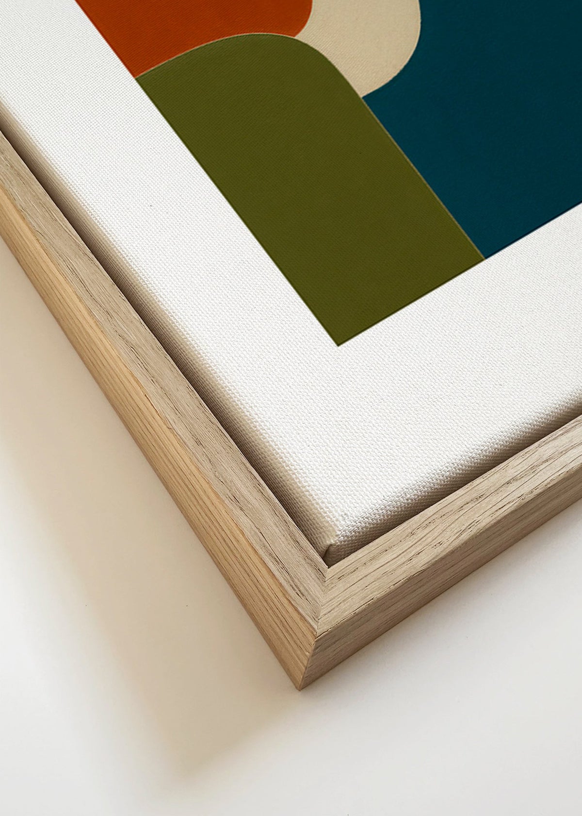 Geometrische poster met gebogen kleurvlakken – Canvas detail