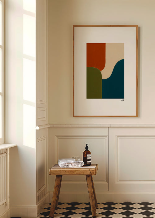 Geometrische poster met gebogen kleurvlakken – Product1