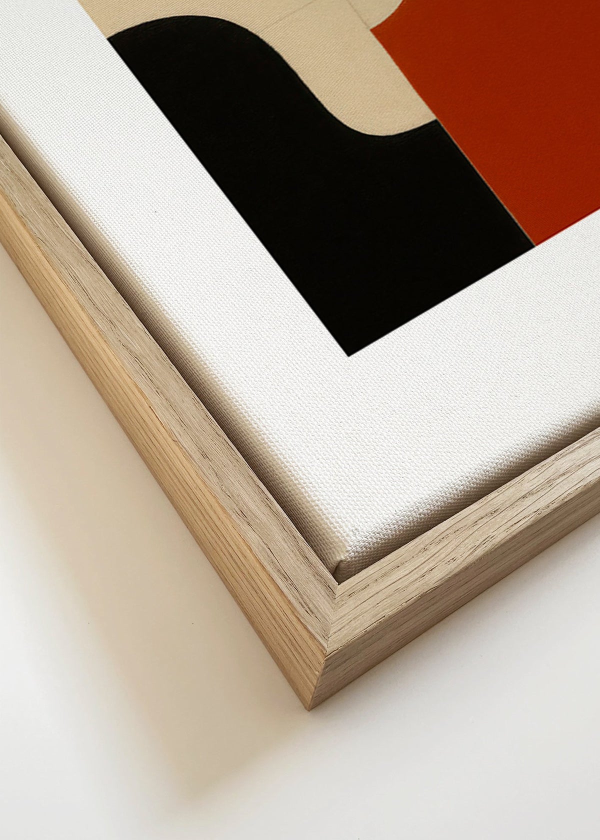 Geometrische print met modulaire curven – Canvas detail