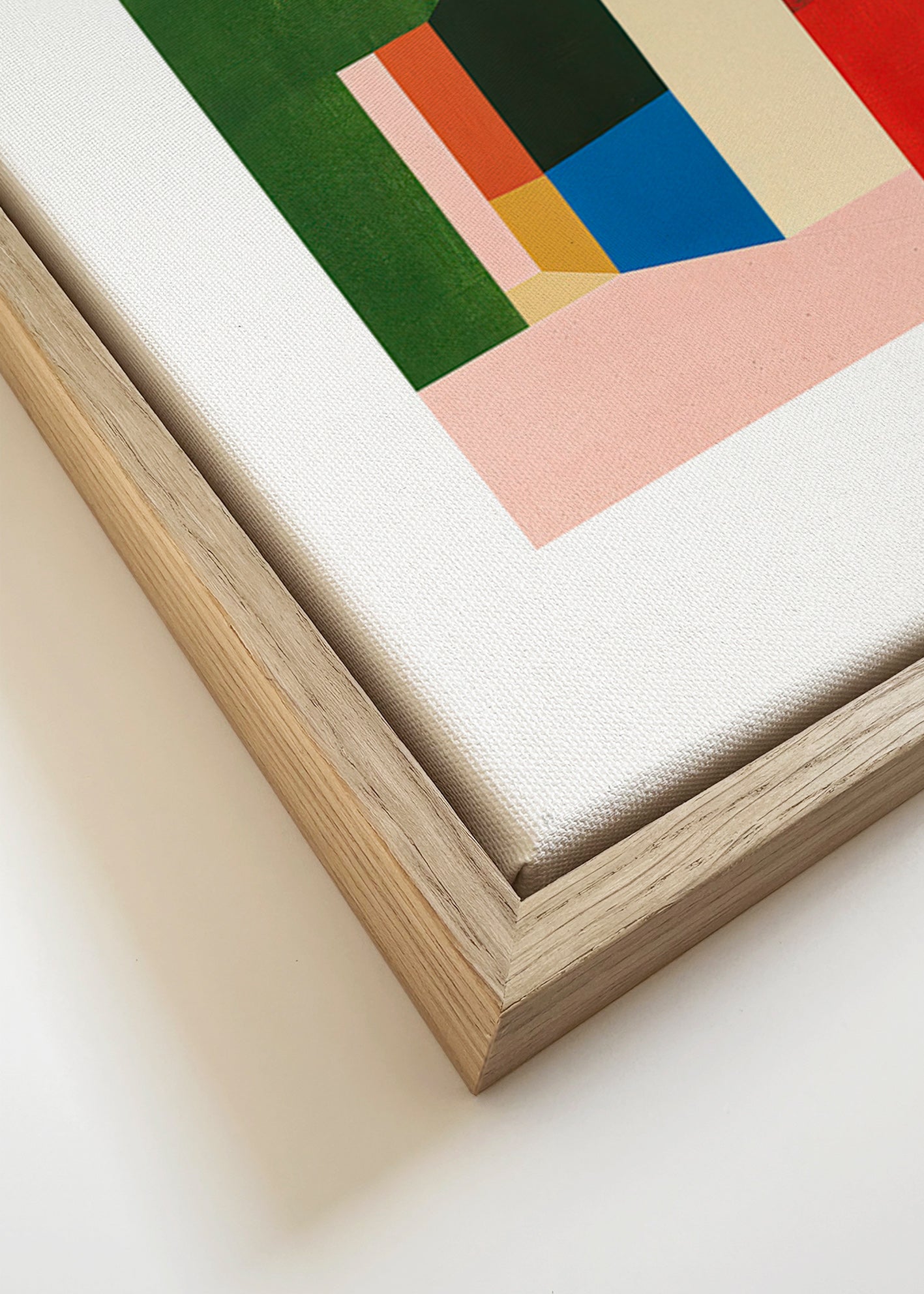 Geometrische poster met gekleurde volumes – Canvas detail