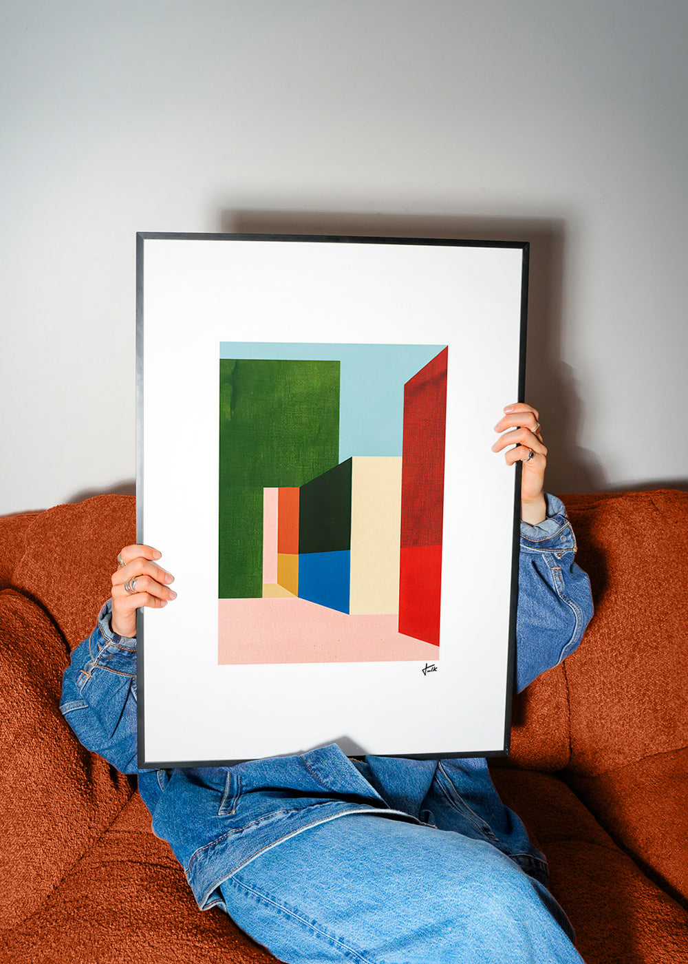 Geometrische poster met gekleurde volumes – Product2