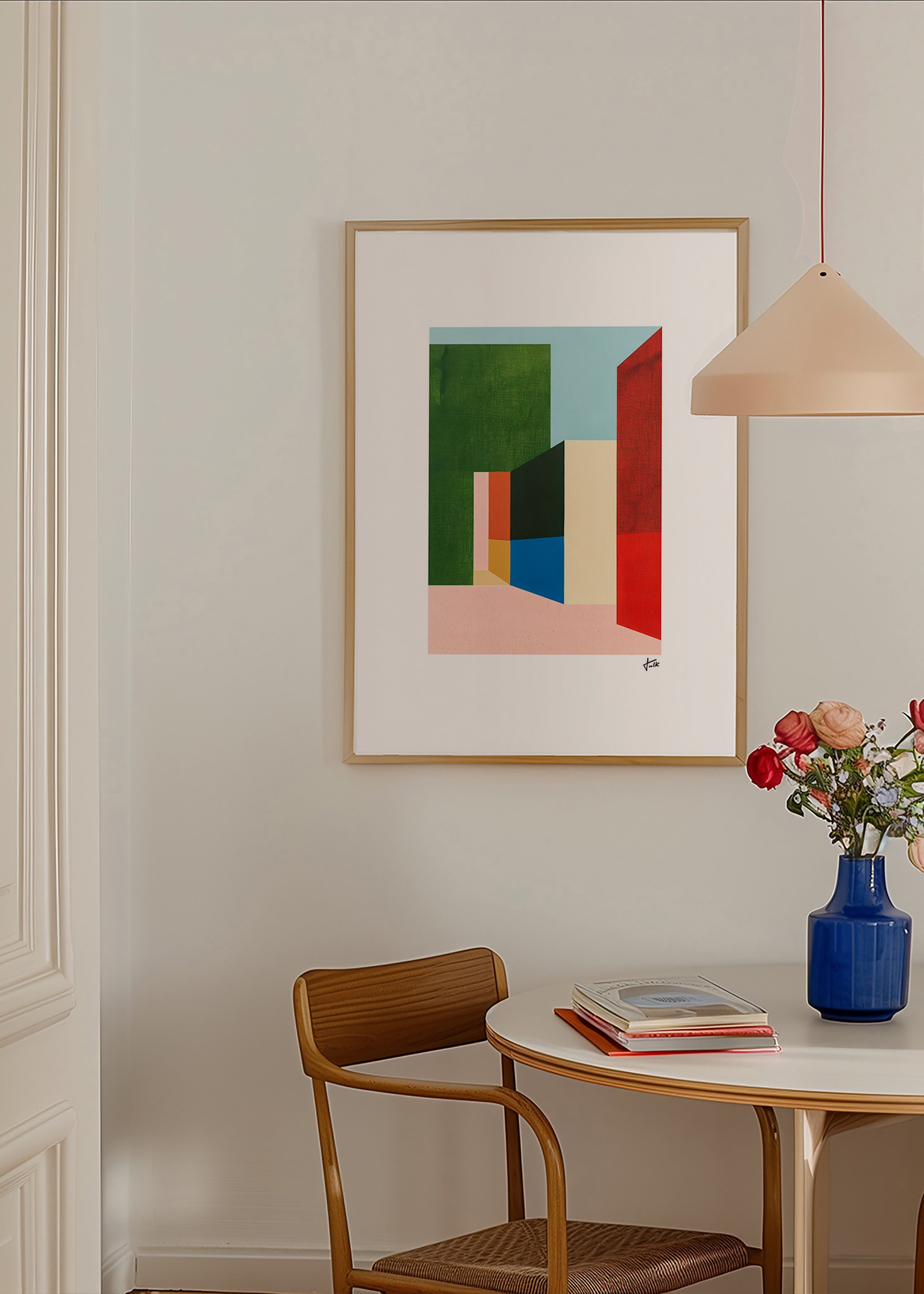 Geometrische poster met gekleurde volumes – Product3