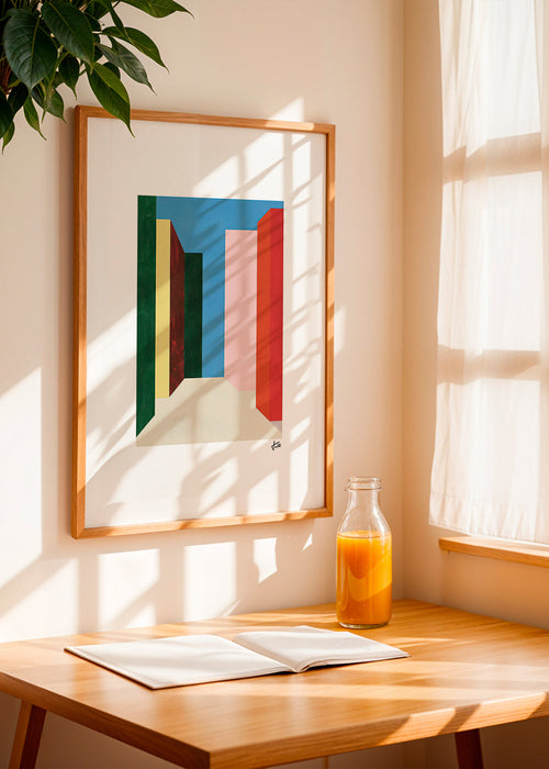 Geometrisch kunstwerk: verticale kleurengang – Product1