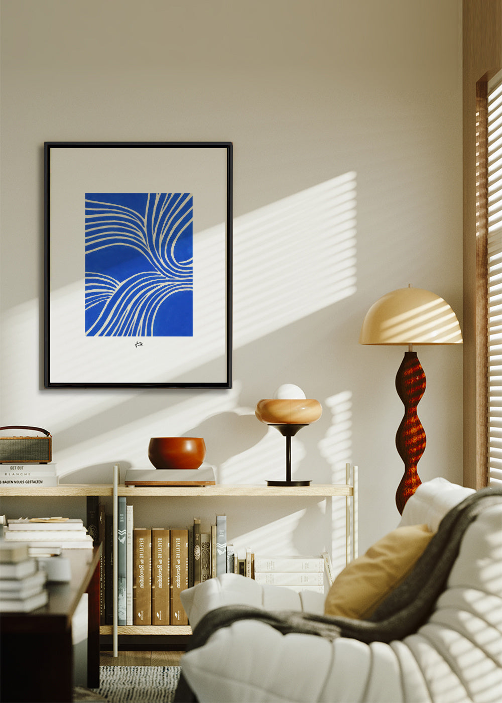 Electric Flow - Framed canvas in an interior