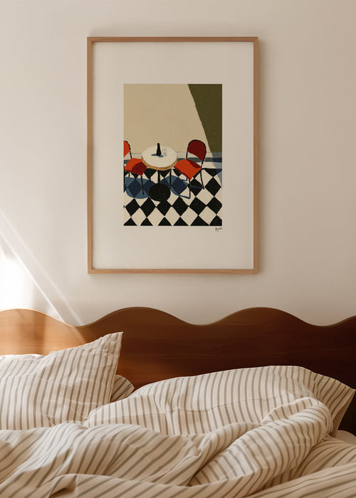 Keuken kunst: koffietafel op schaakbordvloer – Product1