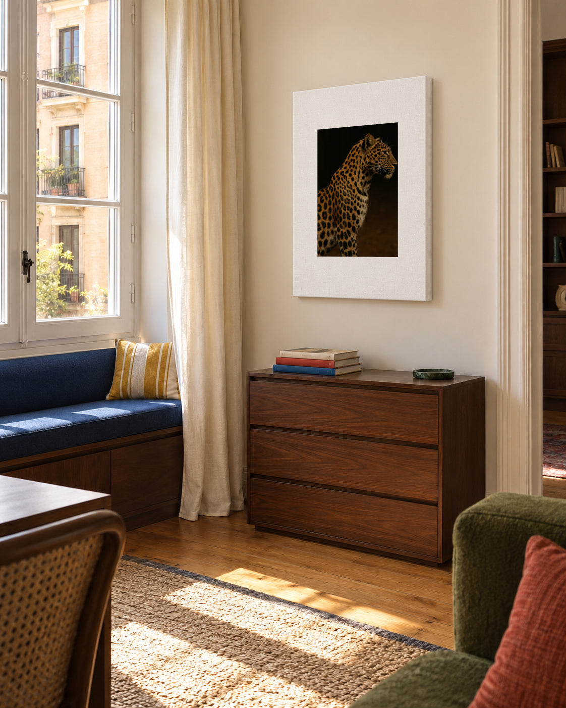 Leopard Profile - Unframed canvas in an interior