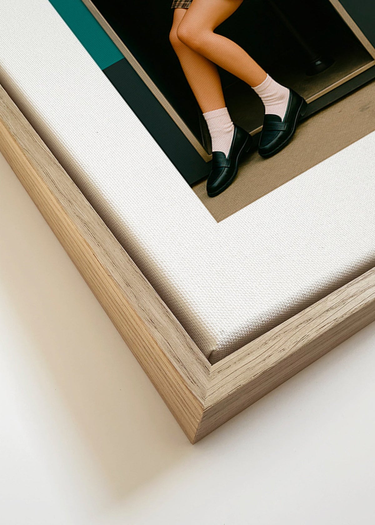 Editoriale foto van benen in een hokje – Canvas detail