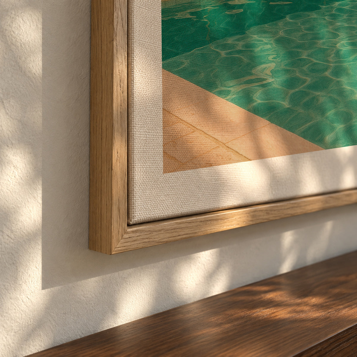 Capri Pool - Framed canvas detail