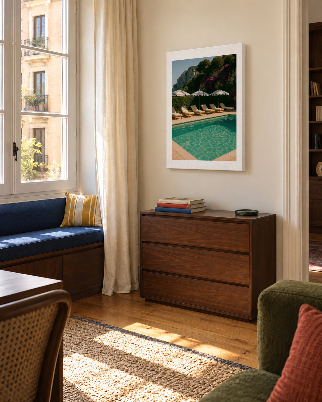 Capri Pool - Unframed canvas in an interior