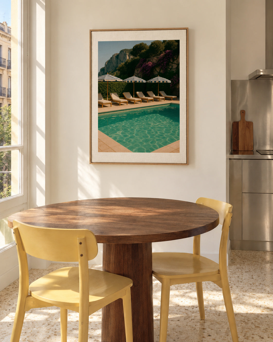 Capri Pool - Framed canvas in an interior