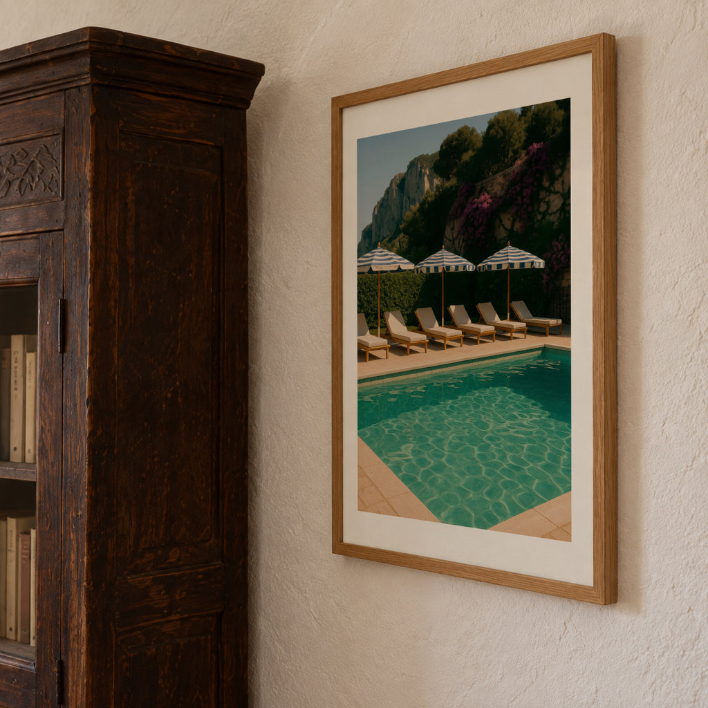 Capri Pool - Framed poster detail