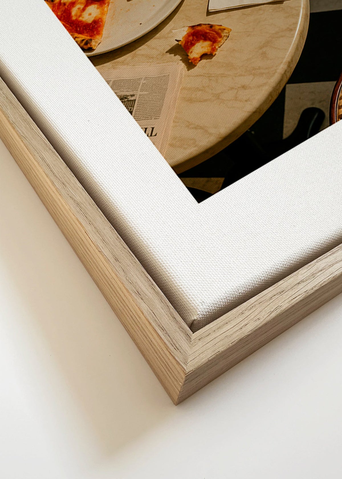 Keuken kunst Pizza op marmer – Canvas detail