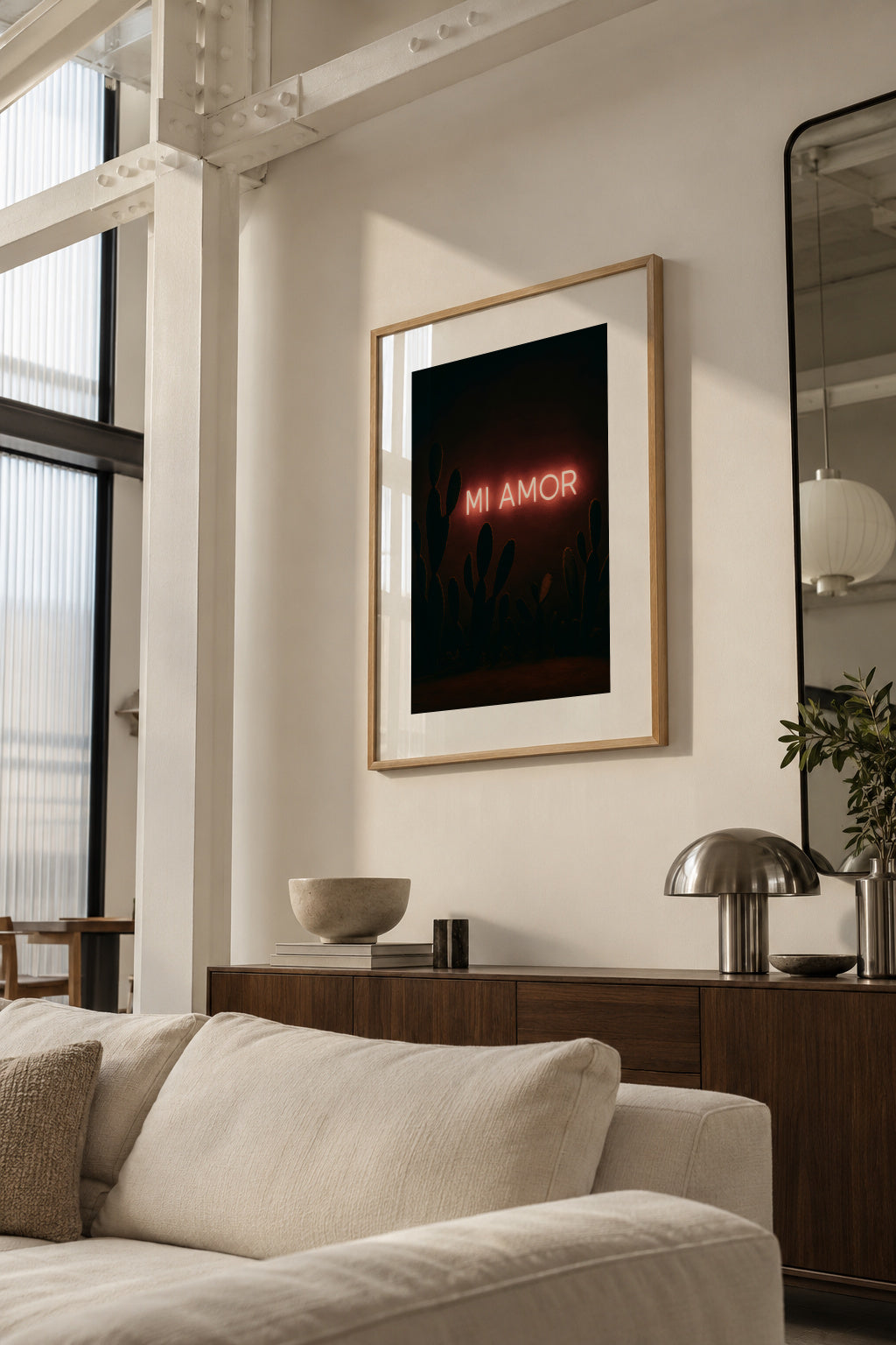 Mi Amor - Framed poster in an interior