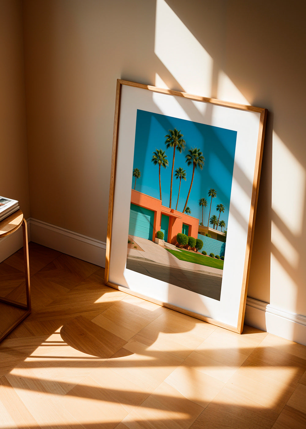 Botanische poster Palm House met palmen en koraalgevel – Product2