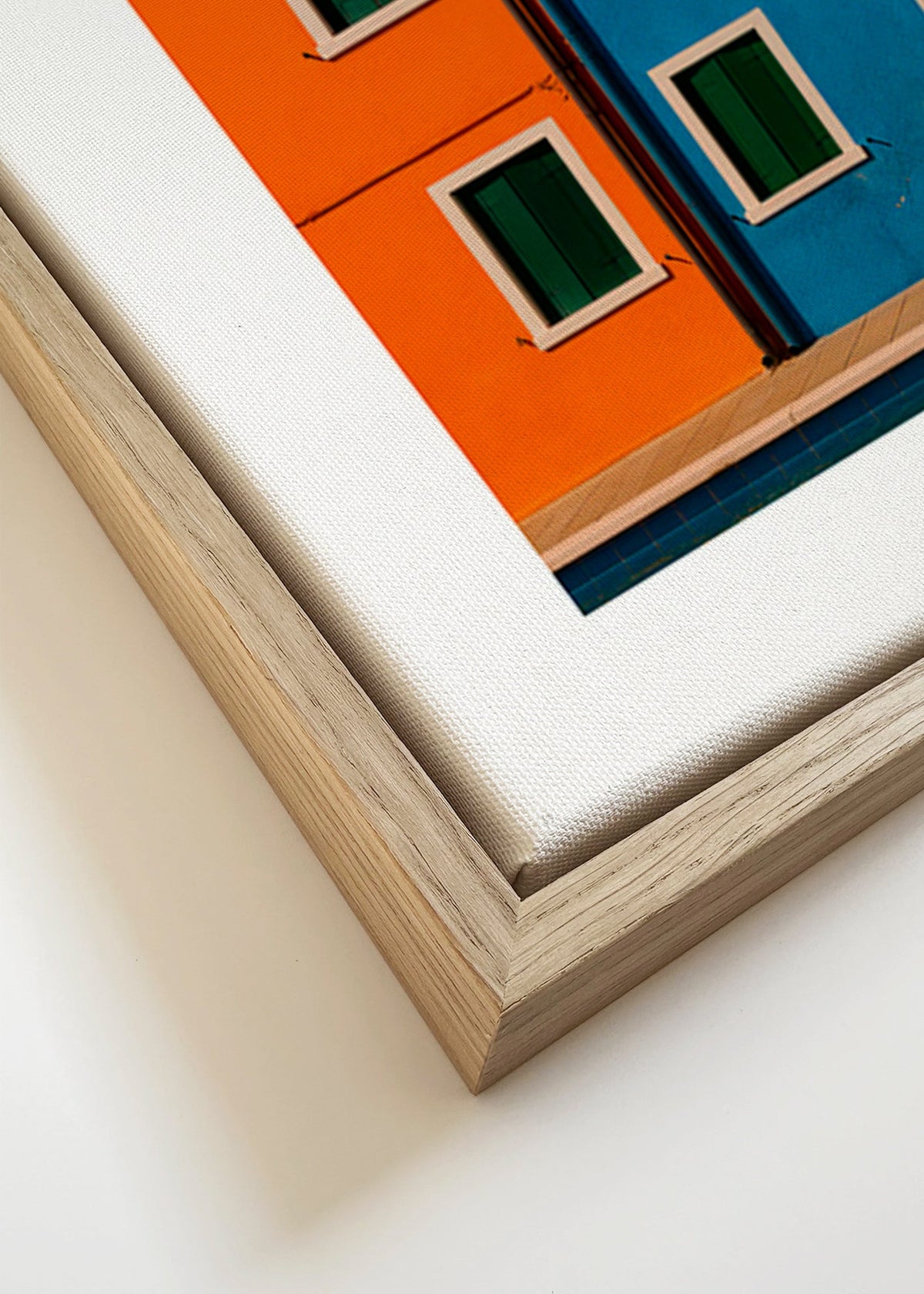 Keuken kunst: kleurrijke gevels op een rij – Canvas detail