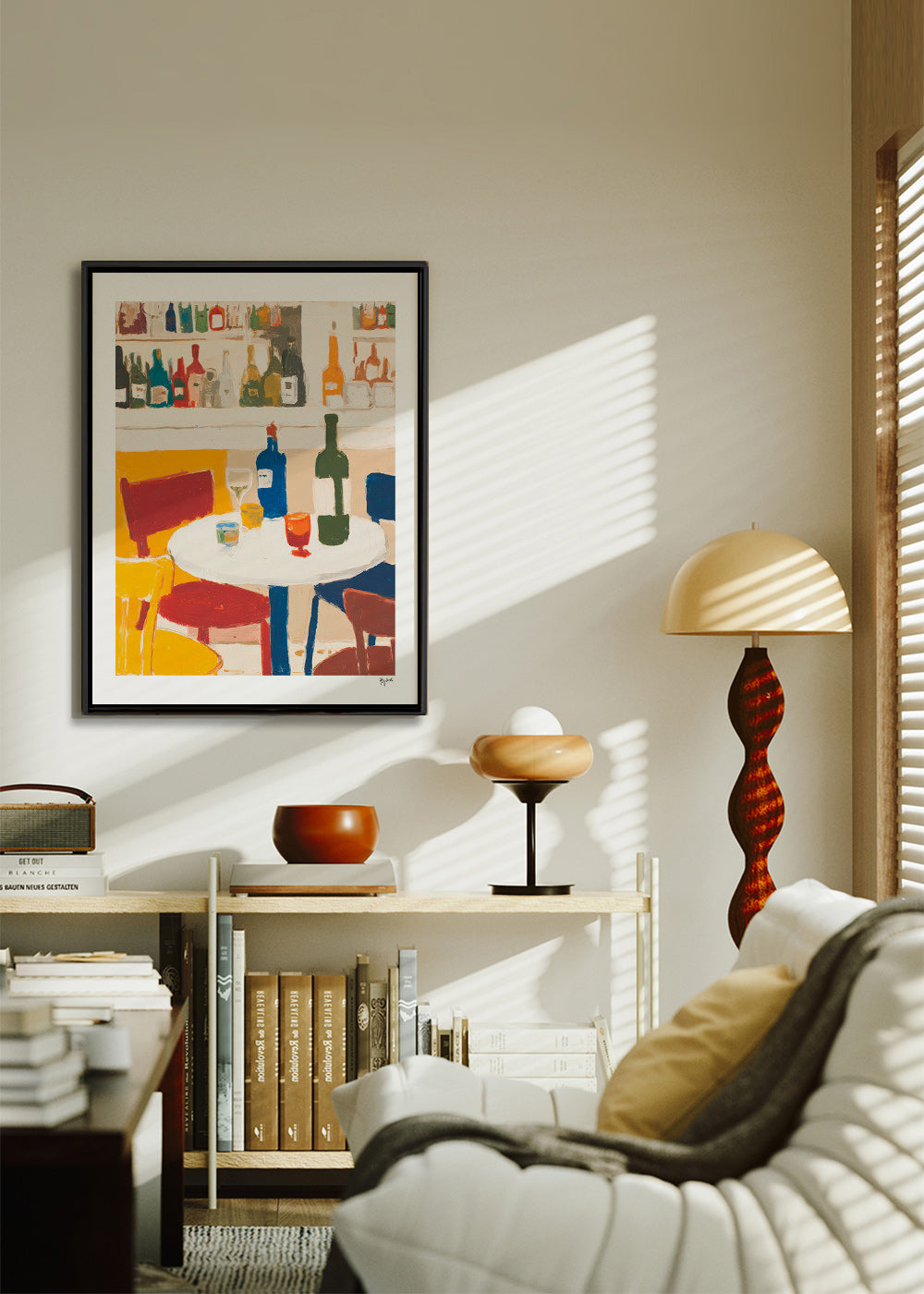 Keuken kunst: bistrotafel met flessen – Canvas2