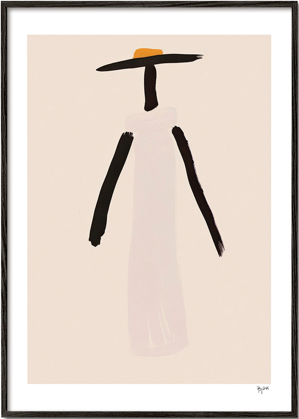 Minimalistische figuur met hoed – Black Frame