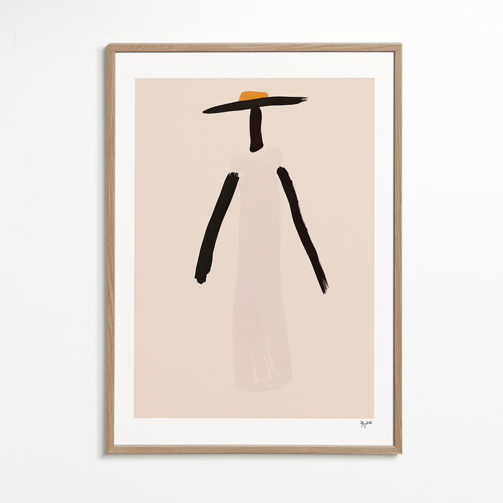 Minimalistische figuur met hoed – Oak Frame