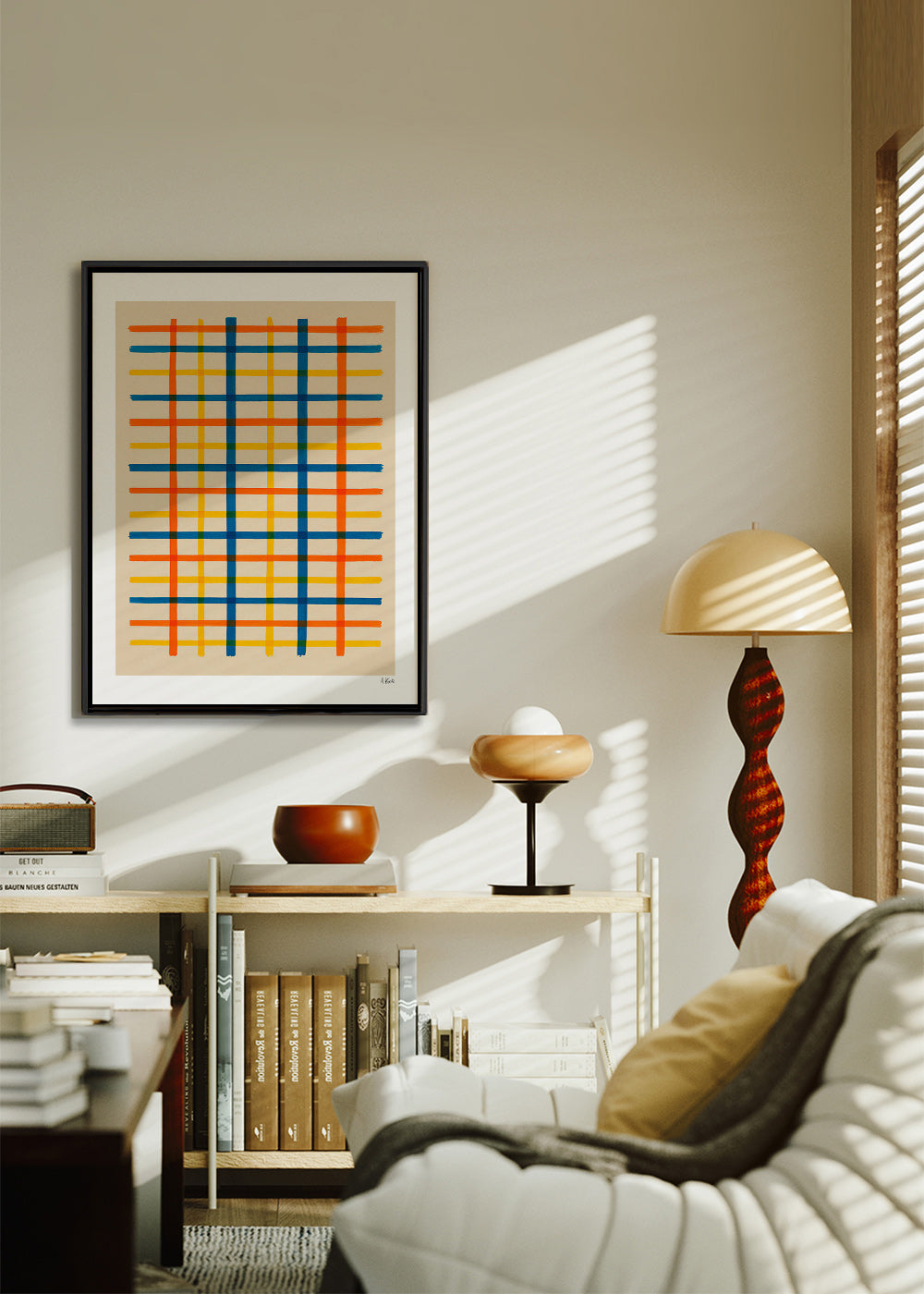 Geometrische poster kleurrijk raster – Canvas1