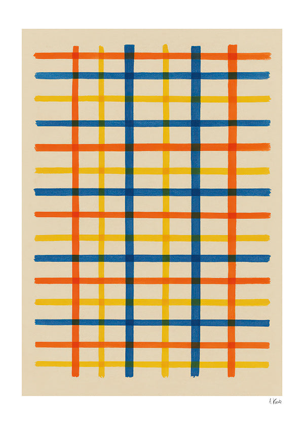 Geometrische poster kleurrijk raster