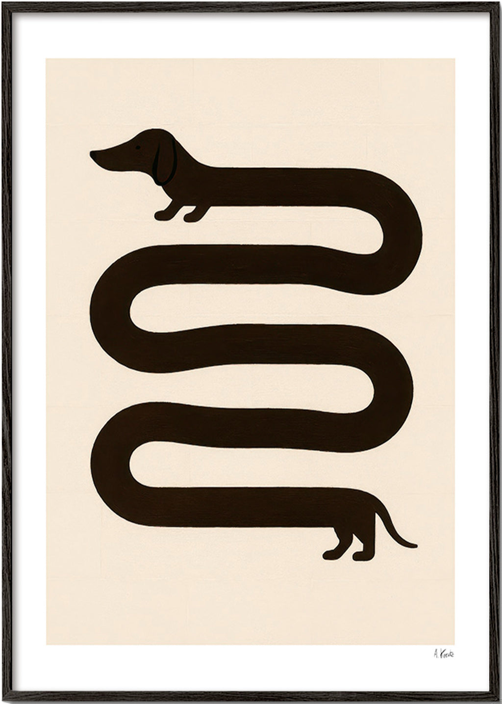 Langwerpige hondenposter – Black Frame