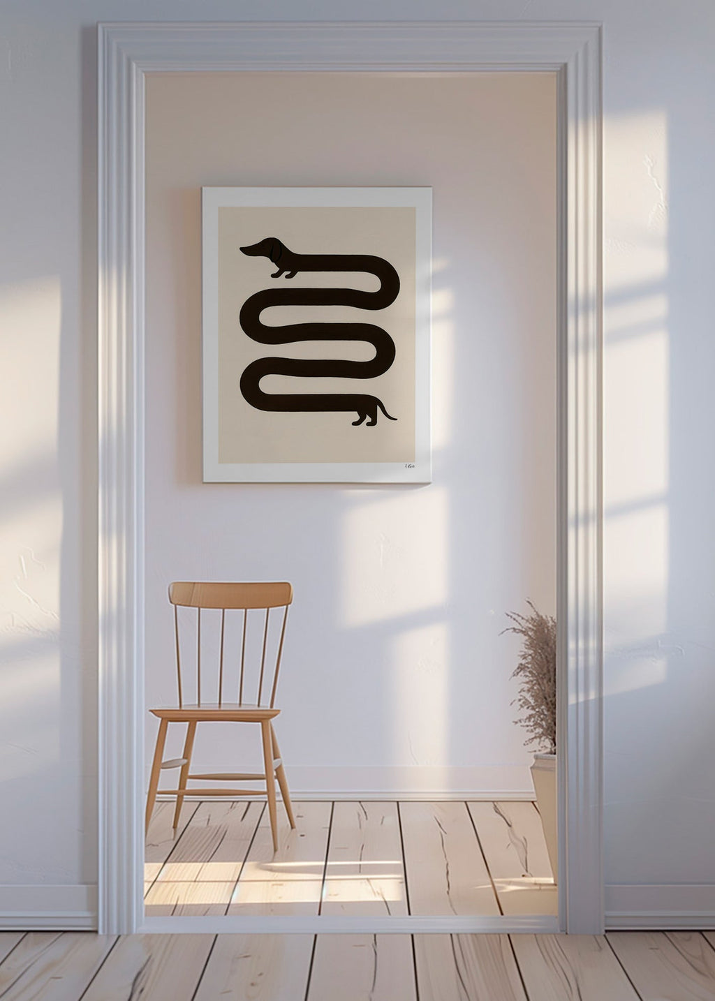Langwerpige hondenposter – Canvas