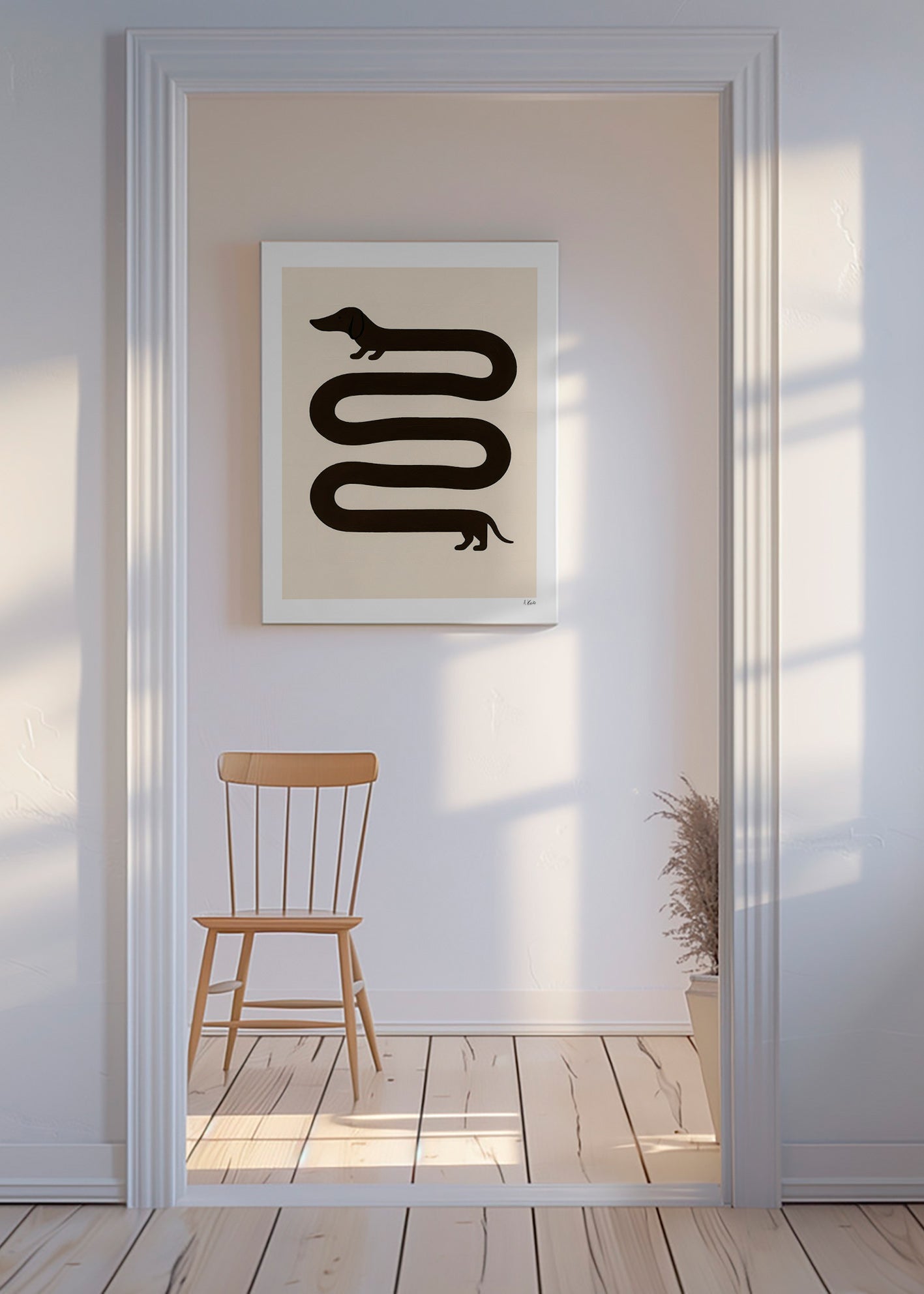 Langwerpige hondenposter – Canvas
