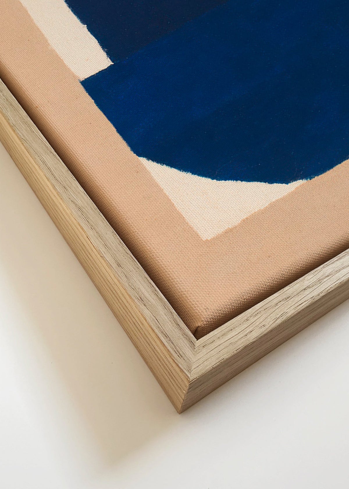 Geometrisch poster blauw en beige – Canvas detail