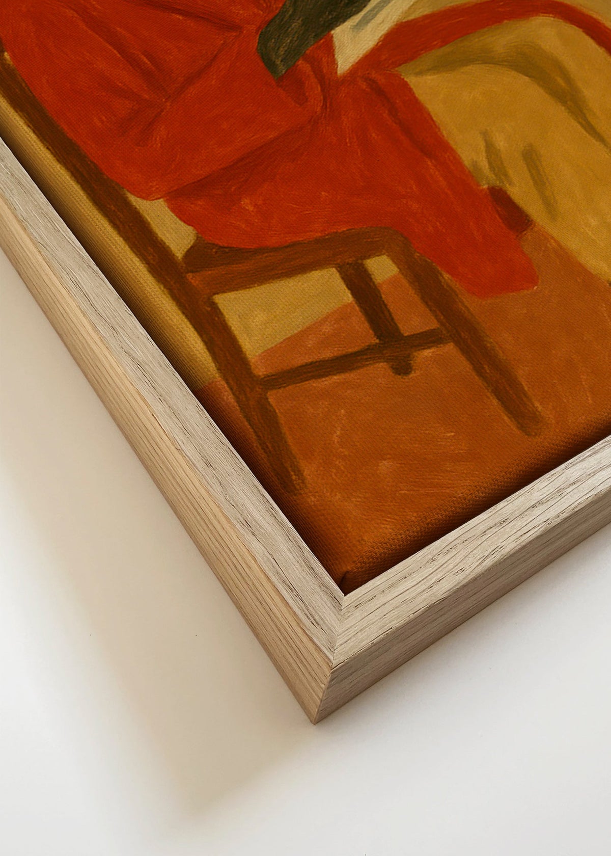 Schilderij hond leest krant in rode badjas – Canvas detail