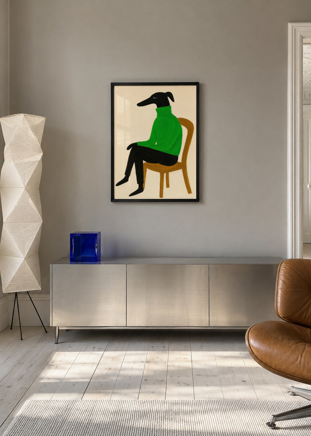 Green Turtleneck - Framed poster in an interior