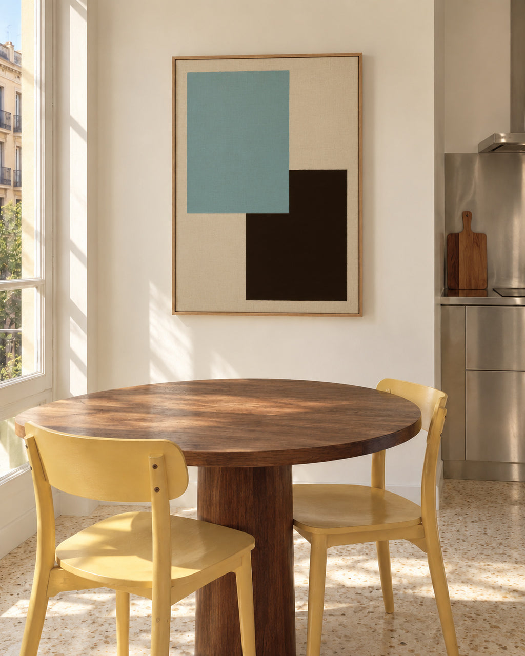 Sky and Slate - Framed canvas in an interior