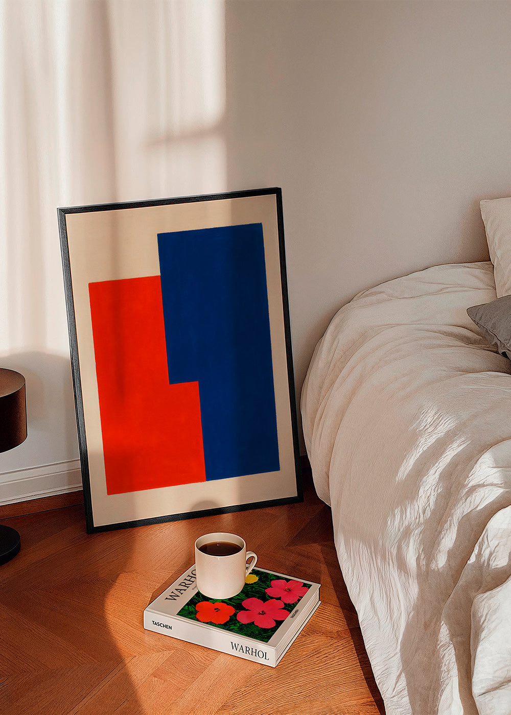 Abstract kunstwerk met rode en blauwe vlakken – Product1
