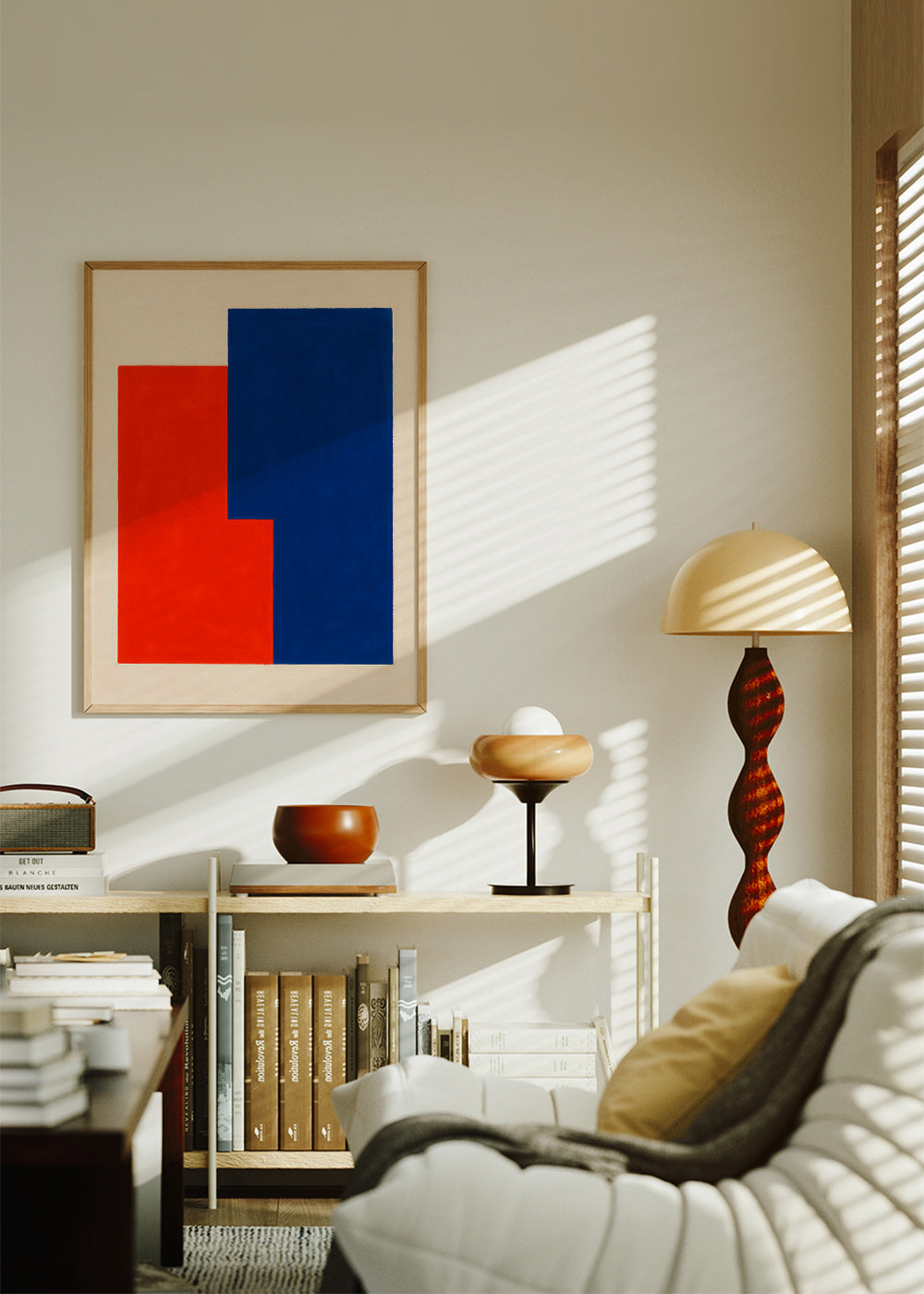 Abstract kunstwerk met rode en blauwe vlakken – Product2