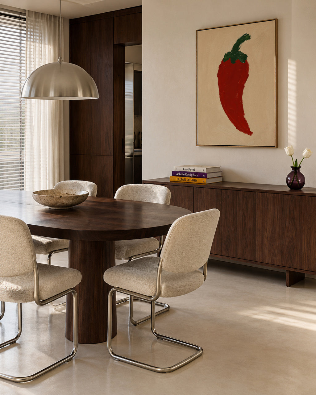 Red Chili - Framed canvas in an interior