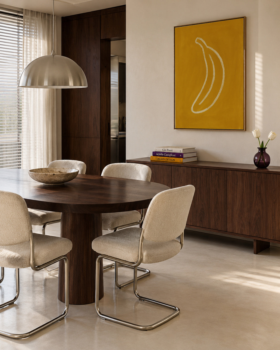 Yellow Outline - Framed canvas in an interior