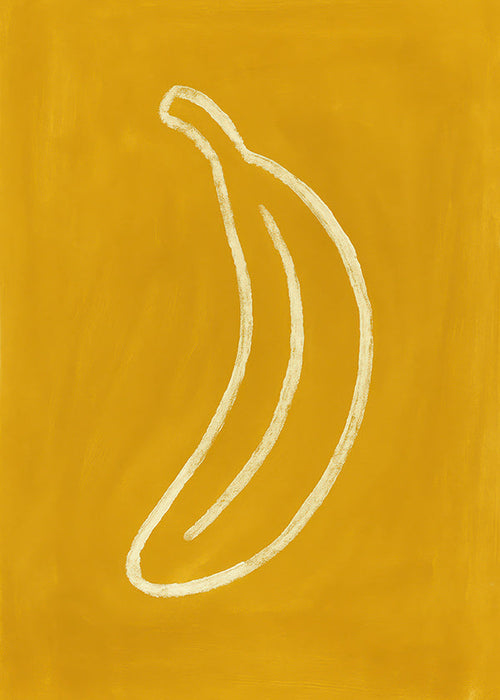 Keuken kunst: gele banaan minimalistisch