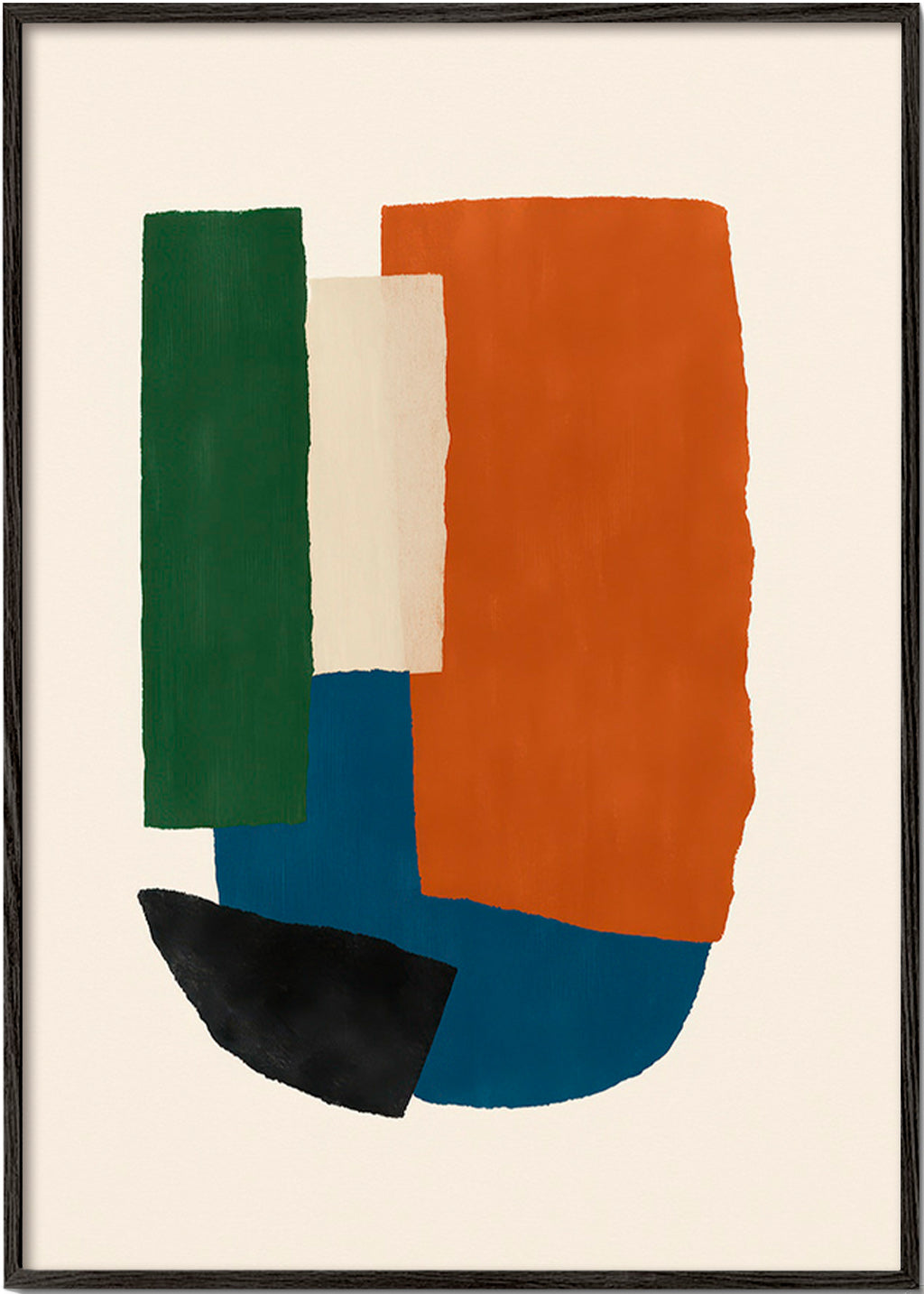 Abstract kunst aardse blokken – Black Frame