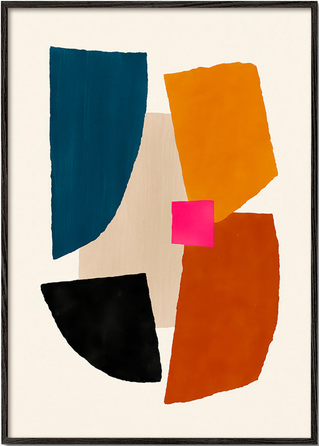 Abstracte poster met gedurfde kleurvlakken – Black Frame