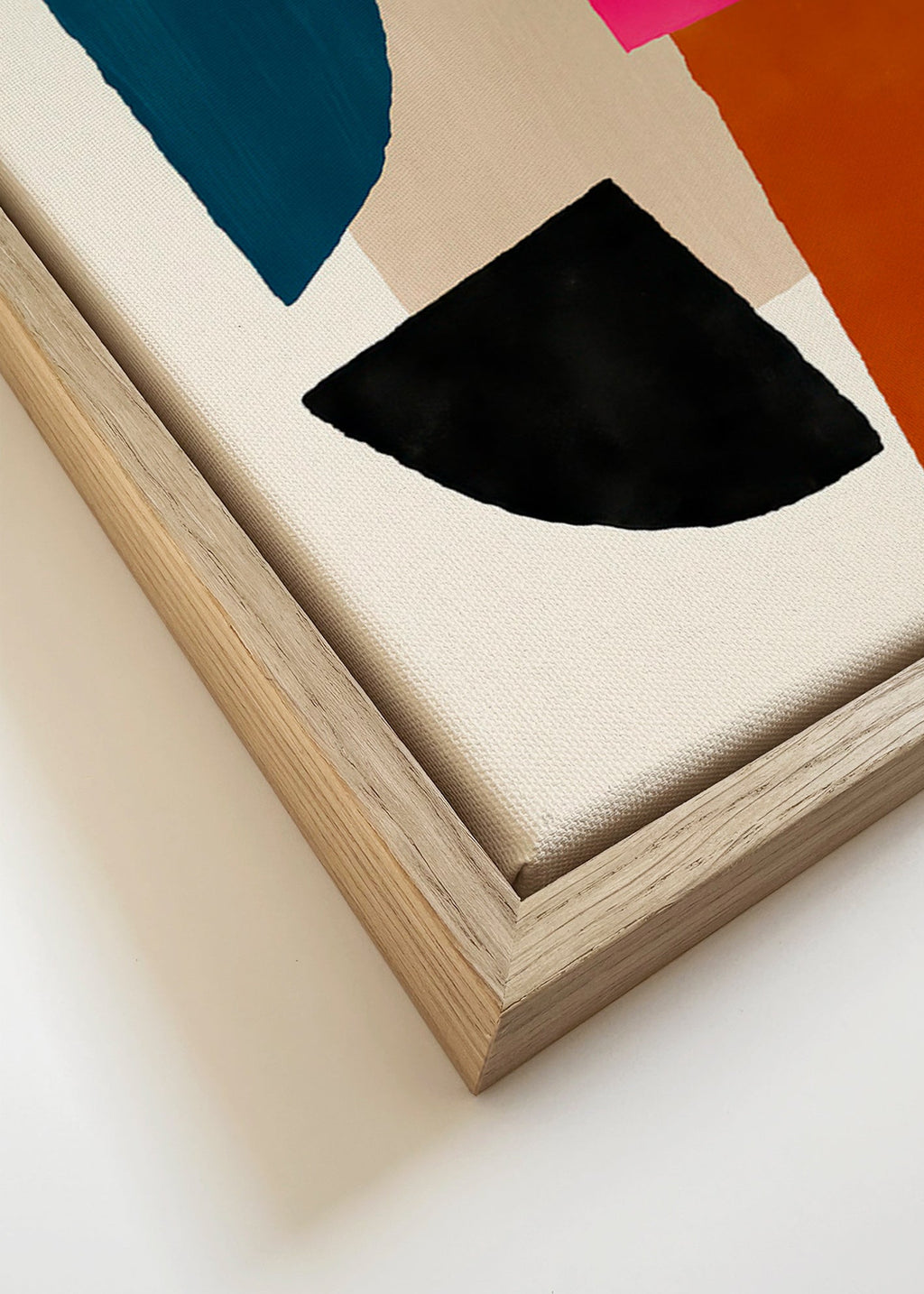 Abstracte poster met gedurfde kleurvlakken – Canvas detail