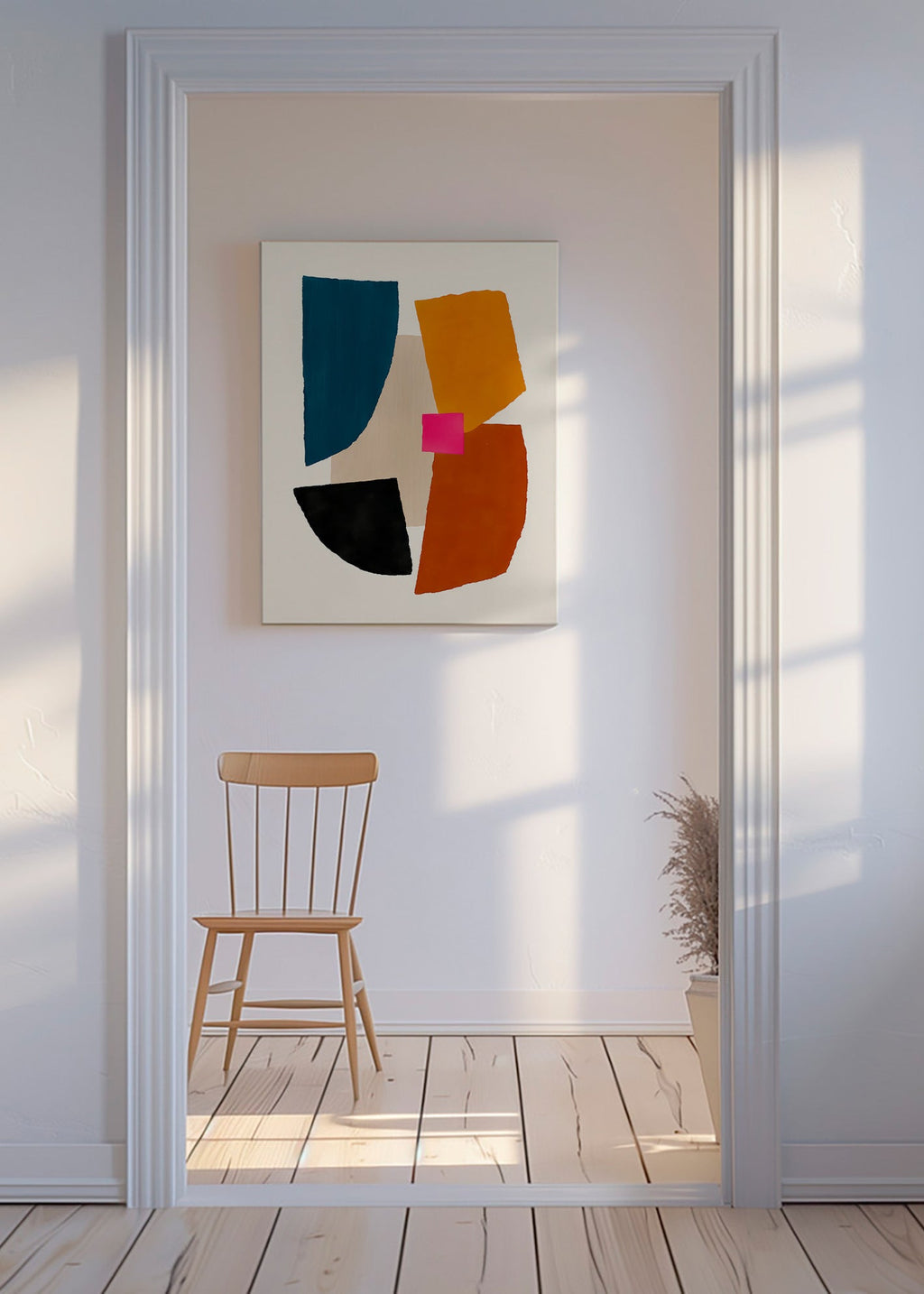 Abstracte poster met gedurfde kleurvlakken – Canvas